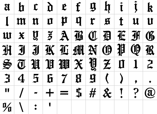 Alphabet 13 Full Font
