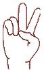 Link to large image of Sign Alphabet letter V