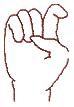 Link to large image of Sign Alphabet letter X
